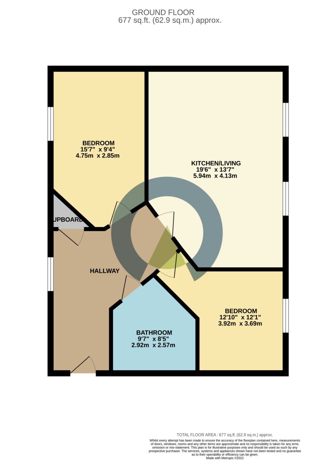 Floorplan of 2 bedroom  Flat to rent, Poppyfield Road, Wootton, Northamptonshire, NN4