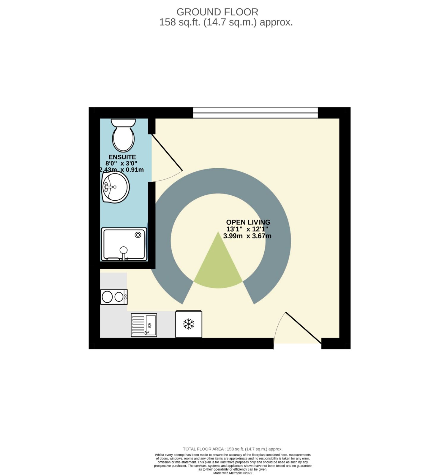 Floorplan of 1 bedroom  Flat to rent, Ladys Lane, Northampton, Northamptonshire, NN1