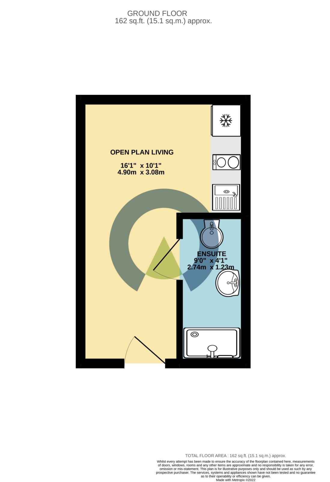Floorplan of 1 bedroom Flat to rent, Ladys Lane, Northampton, Northamptonshire, NN1