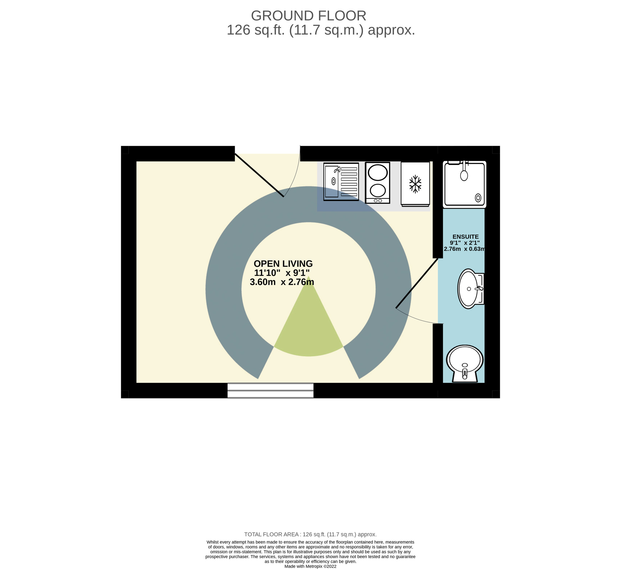 Floorplan of 1 bedroom  Flat to rent, Ladys Lane, Northampton, Northamptonshire, NN1