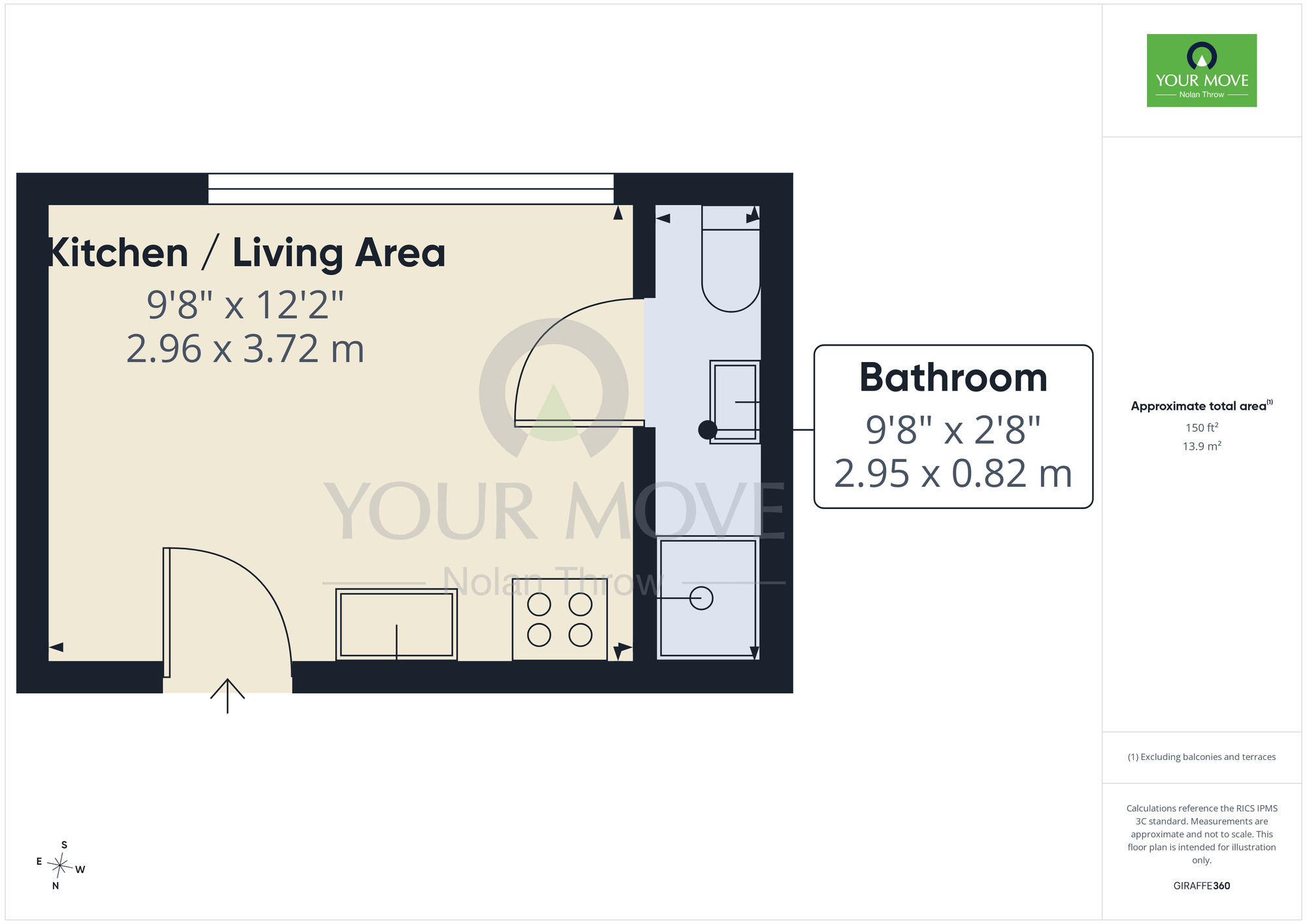 Floorplan of 1 bedroom Flat to rent, Ladys Lane, Northampton, Northamptonshire, NN1