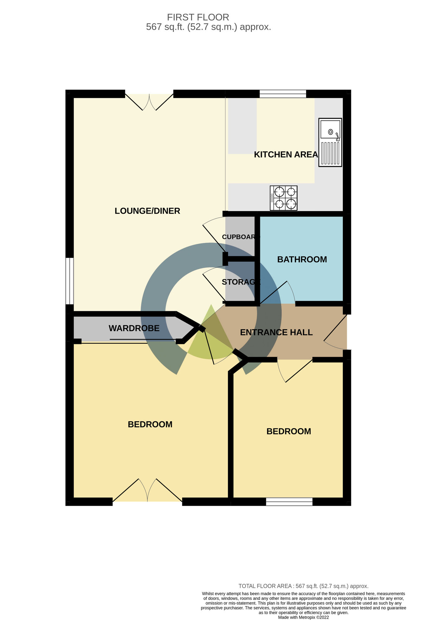 Floorplan of 2 bedroom  Flat to rent, Johnson Court, Northampton, NN4