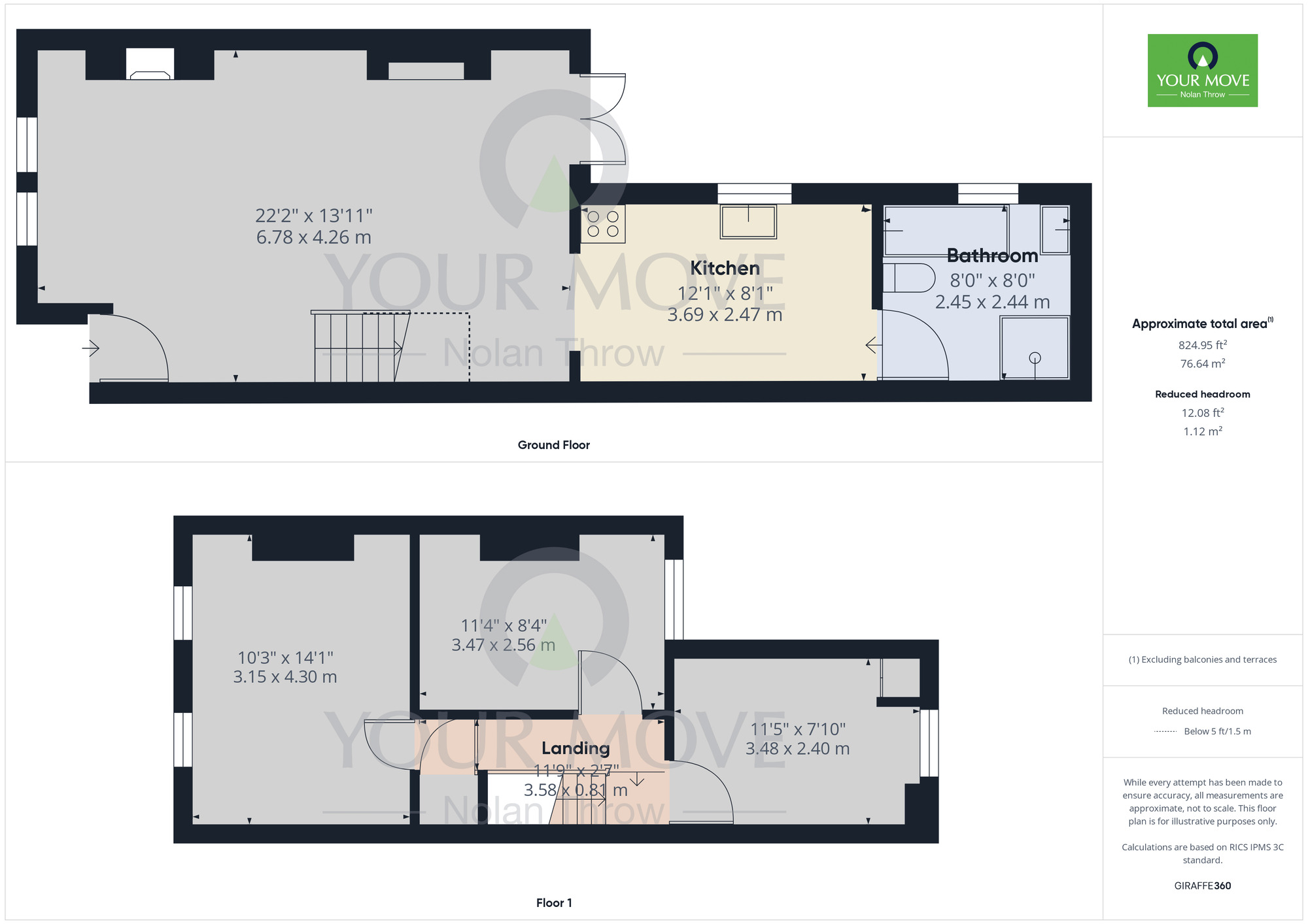 Floorplan of 3 bedroom Mid Terrace House to rent, Euston Road, Far Cotton, Northampton, NN4