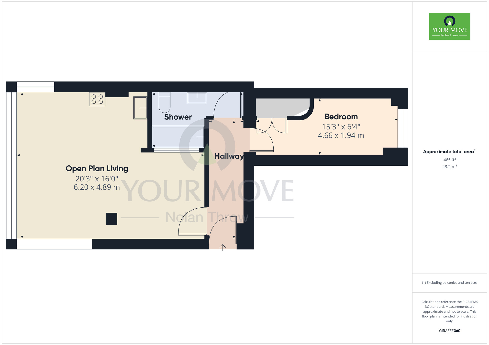 Floorplan of 1 bedroom Flat for sale, Hazelwood Road, Northampton, NN1
