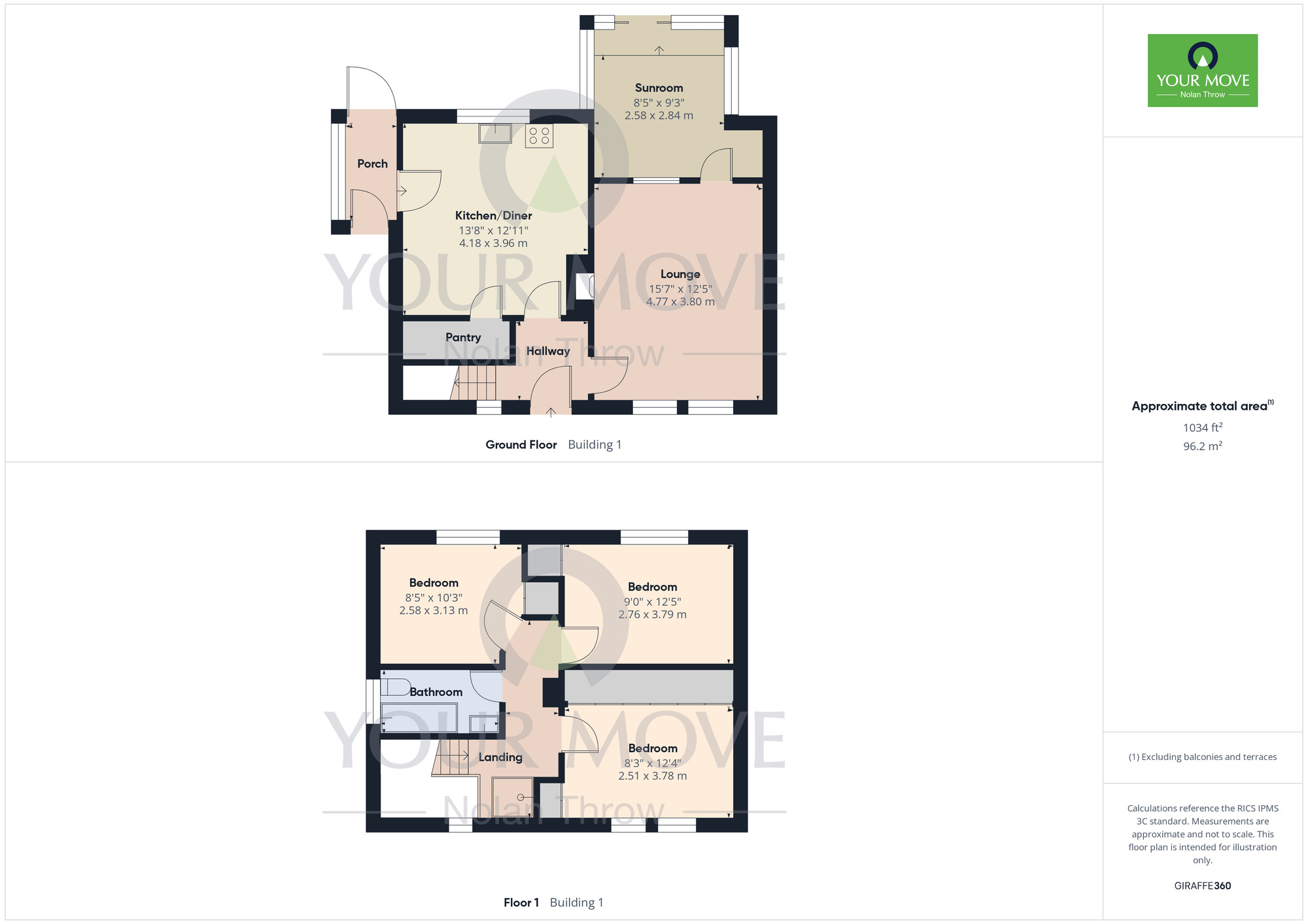 Floorplan of 3 bedroom Semi Detached House for sale, Courteenhall Village, Northamptonshire, NN7