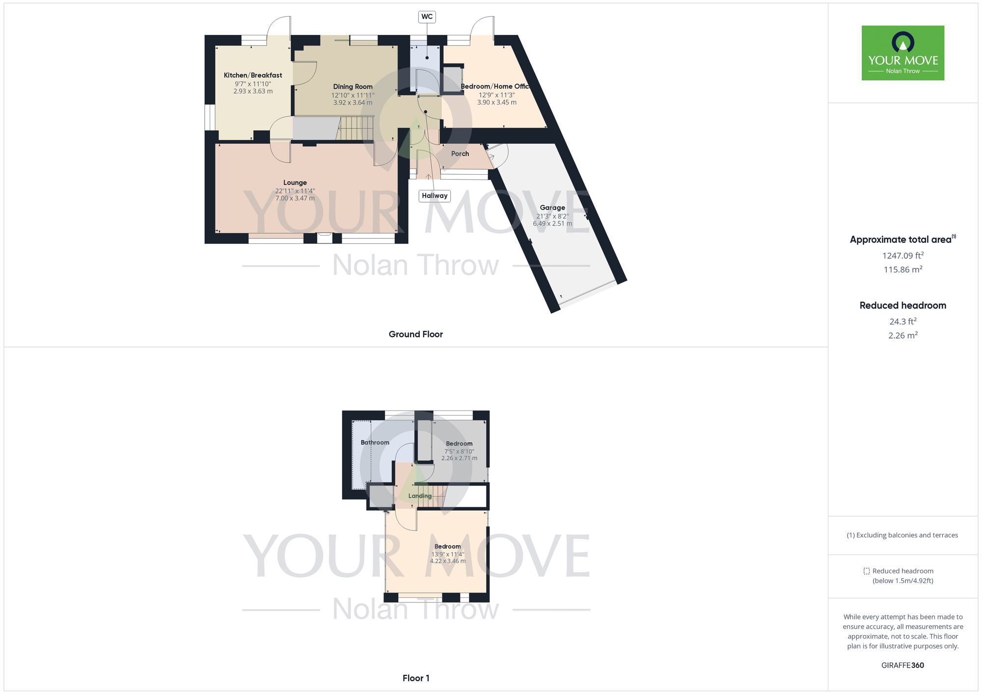 Floorplan of 3 bedroom Detached House for sale, Larkhall Lane, Harpole, Northampton, NN7
