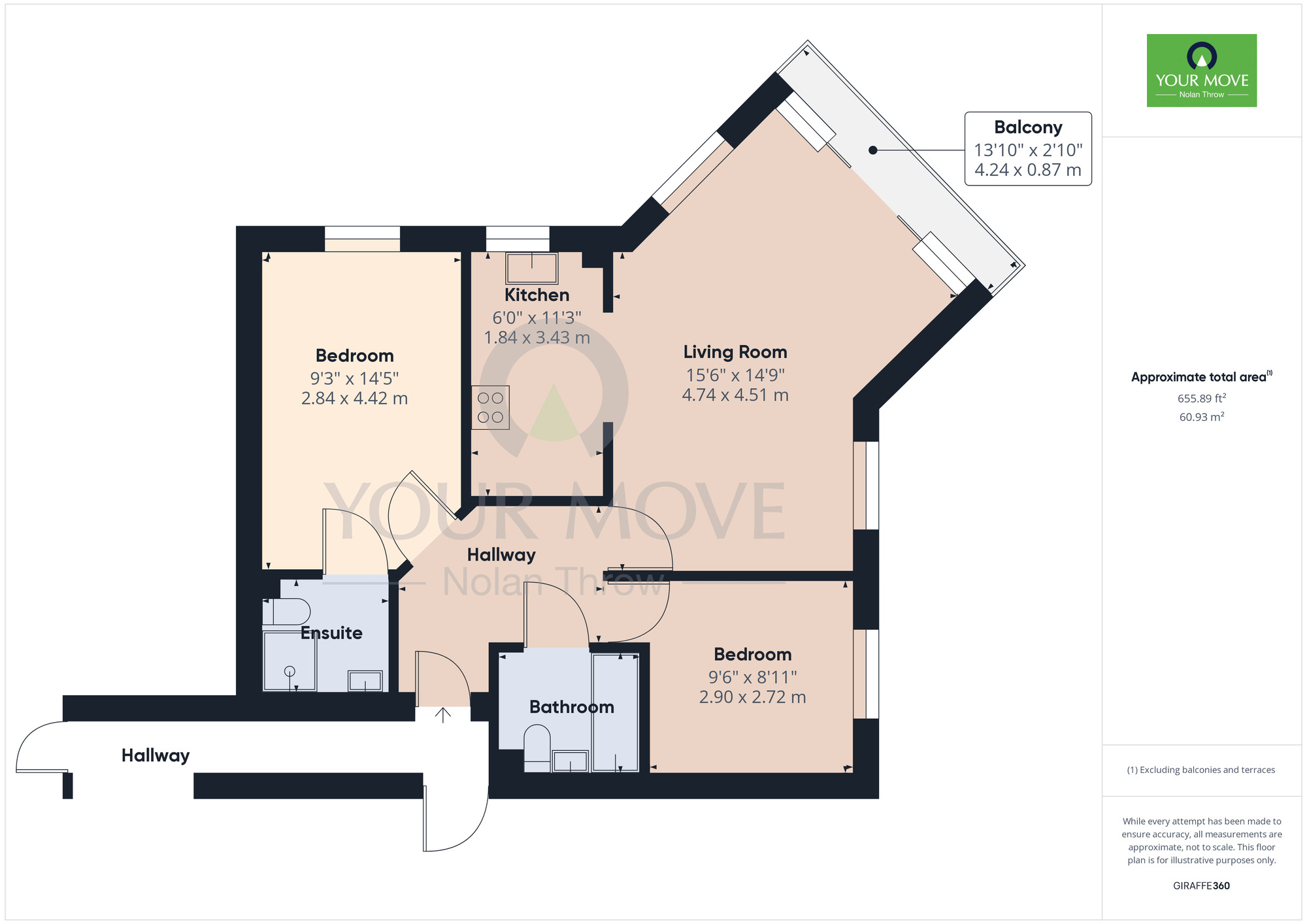 Floorplan of 2 bedroom Flat to rent, Lion Court, Southbridge, Northampton, NN4