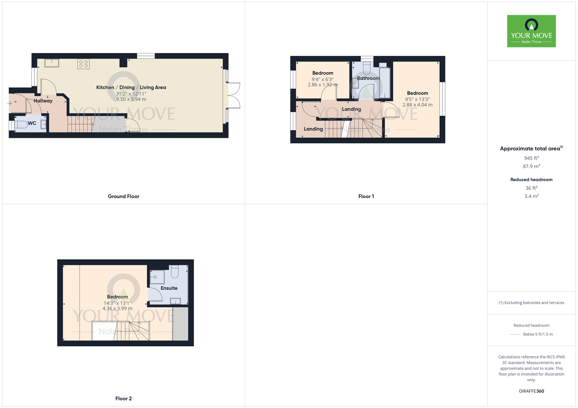 Floorplan of 3 bedroom Semi Detached House for sale, Farmyard Close, Overstone Lodge, Northampton, NN3