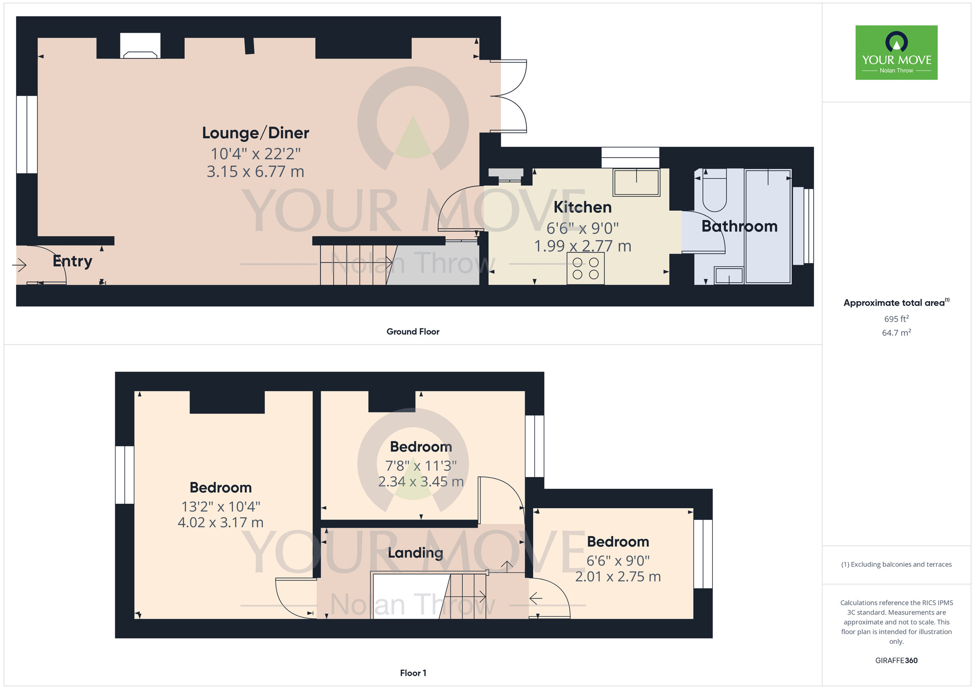 Floorplan of 3 bedroom Mid Terrace House to rent, Northcote Street, Semilong, Northampton, NN2