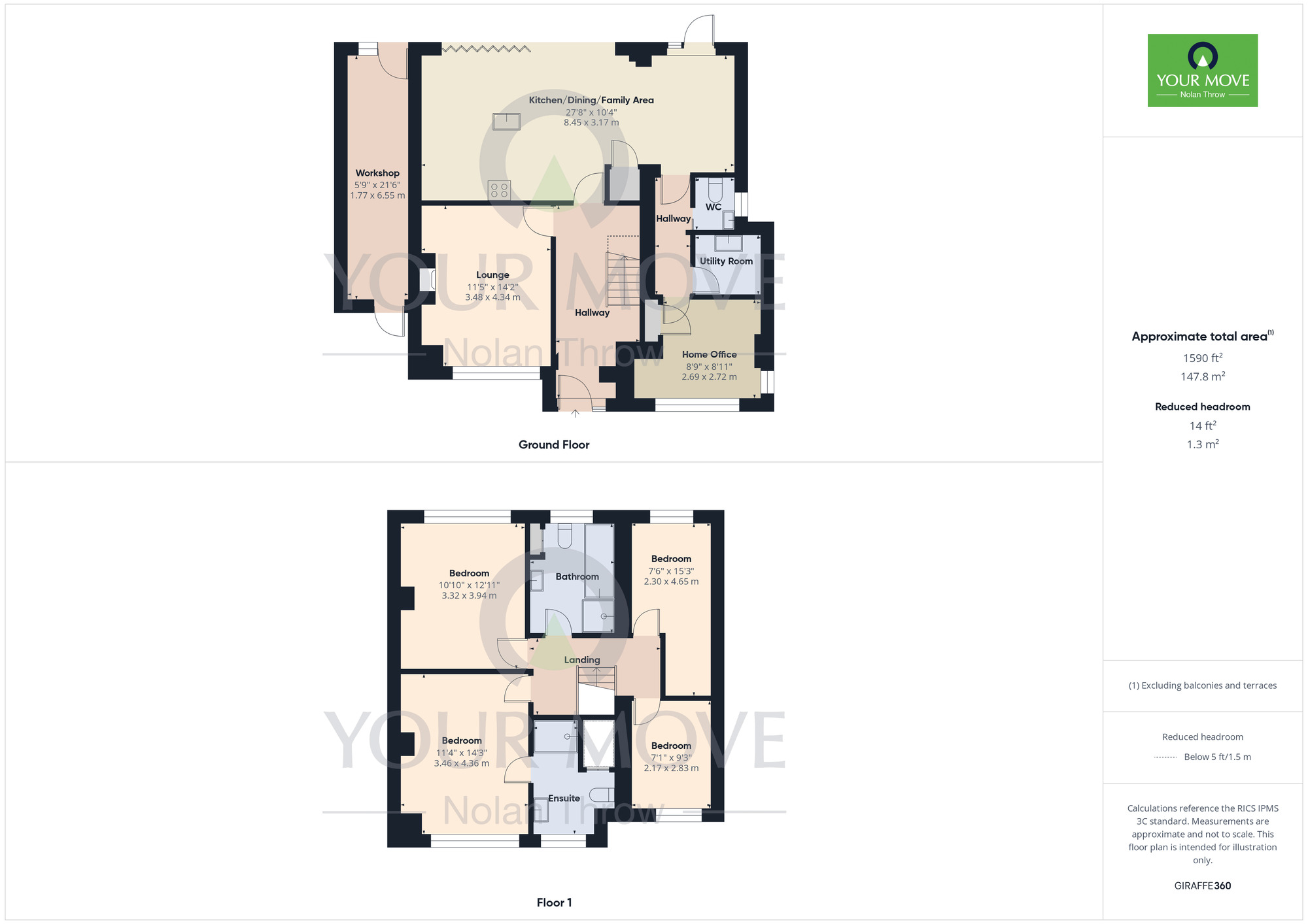 Floorplan of 4 bedroom Detached House for sale, Sywell Road, Overstone, Northamptonshire, NN6