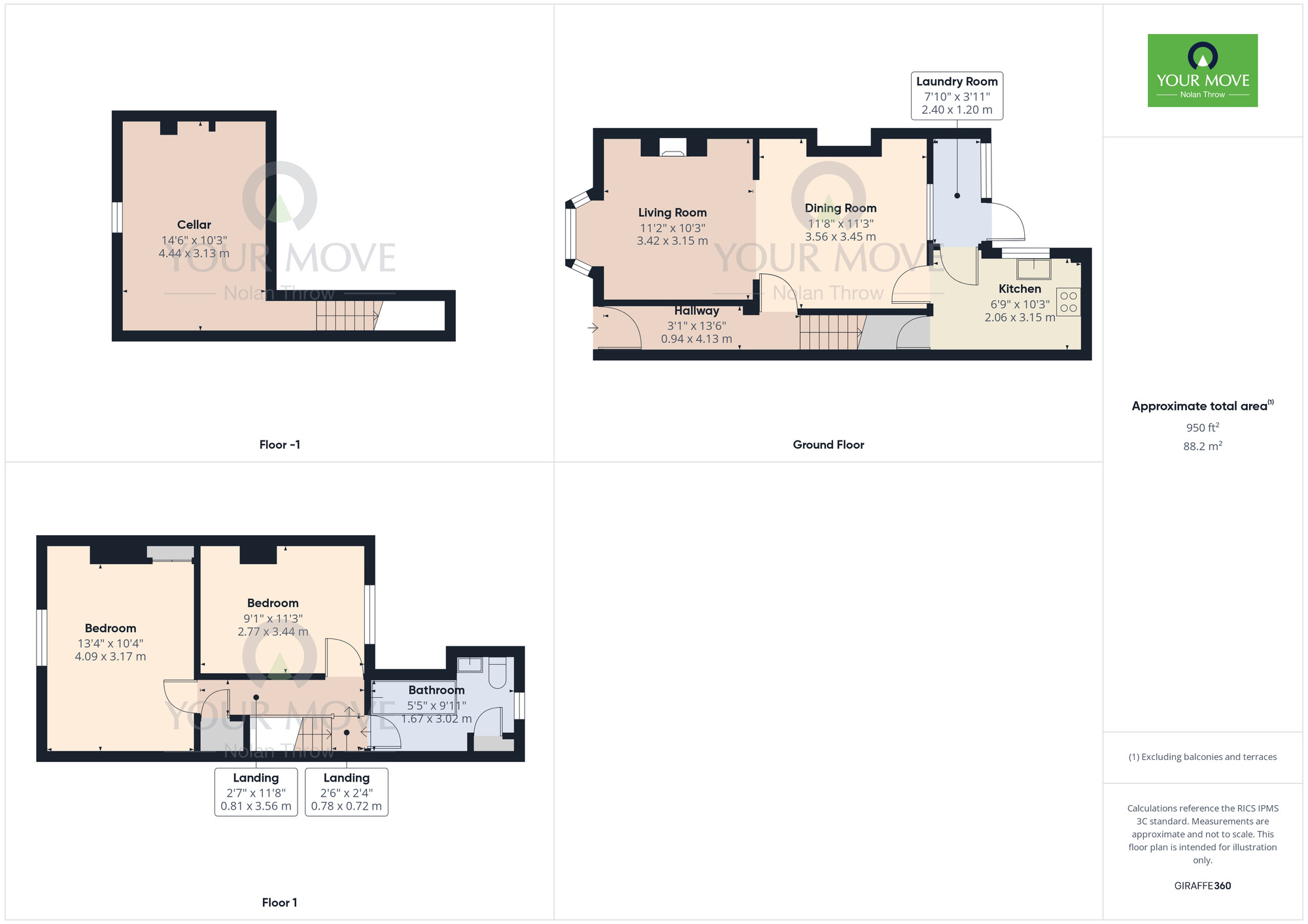 Floorplan of 2 bedroom Mid Terrace House for sale, Boughton Green Road, Northampton, Northamptonshire, NN2
