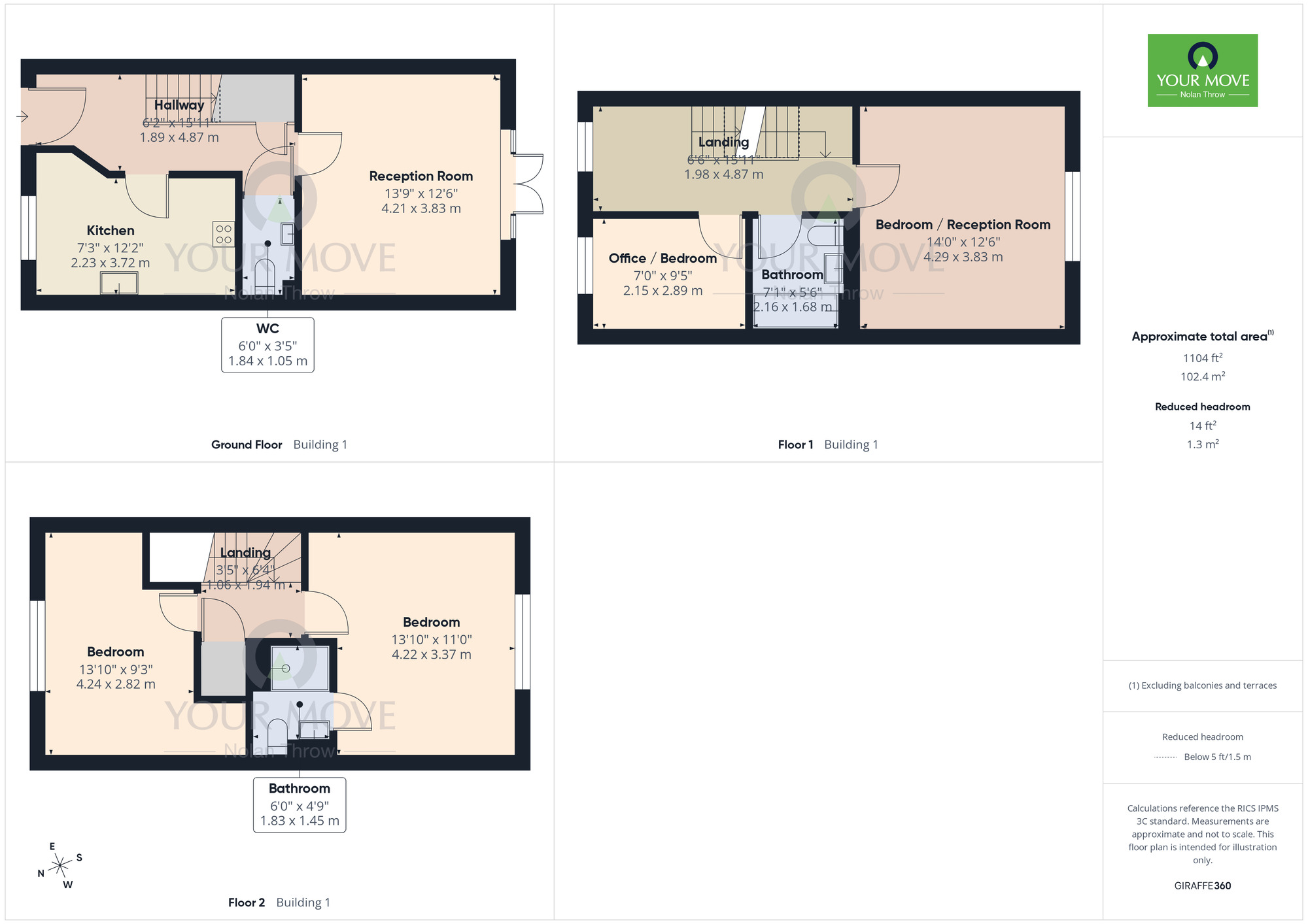 Floorplan of 4 bedroom Mid Terrace House for sale, Mayfly Road, Pineham Village, Northampton, NN4