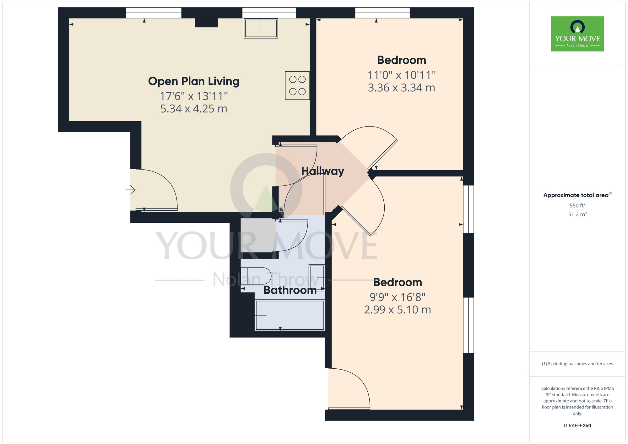 Floorplan of 2 bedroom  Flat for sale, Cotton Court, Northampton, NN4