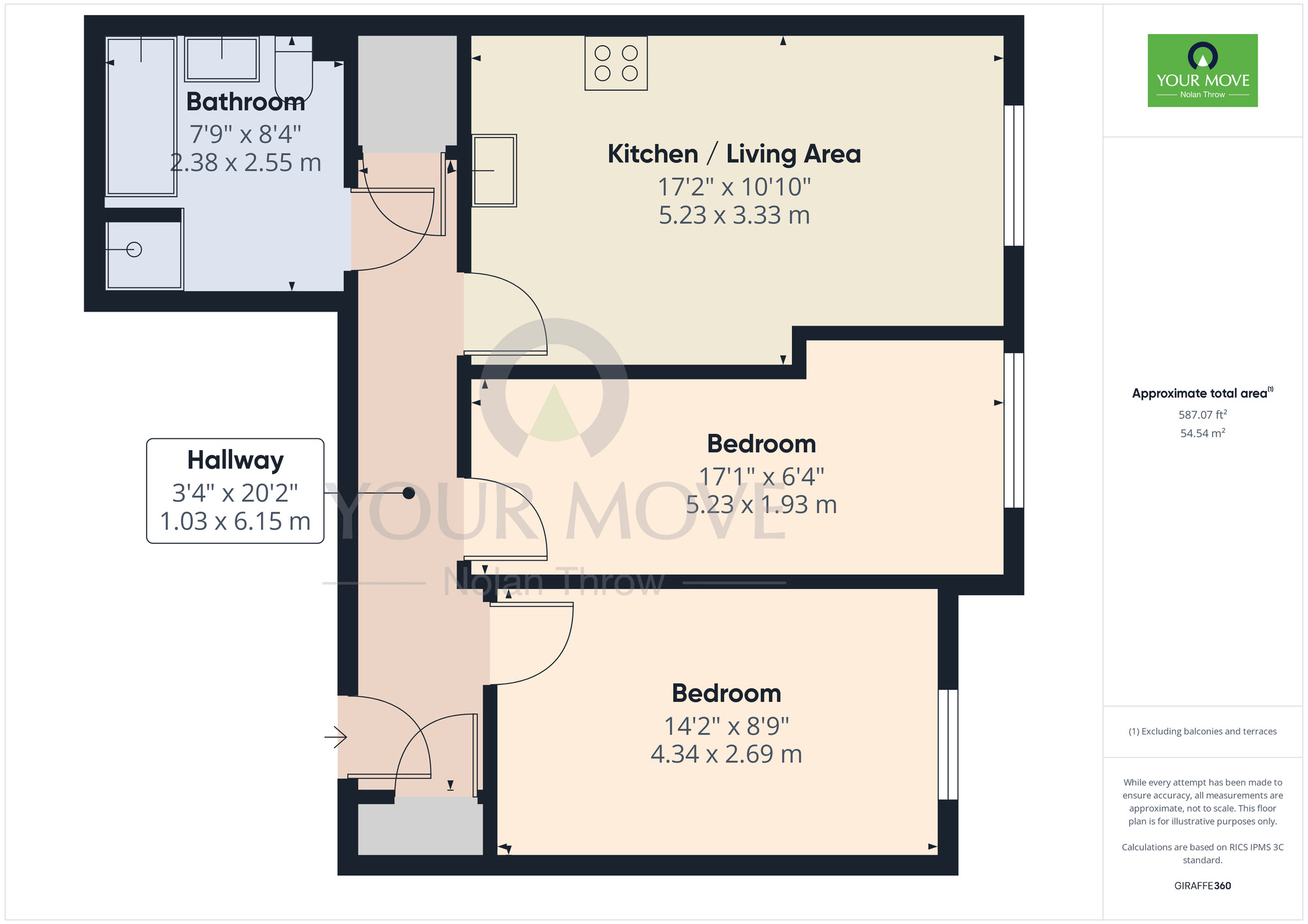 Floorplan of 2 bedroom Flat to rent, Flat 4, 52-56, Hazelwood Road, Northamptonshire, NN1