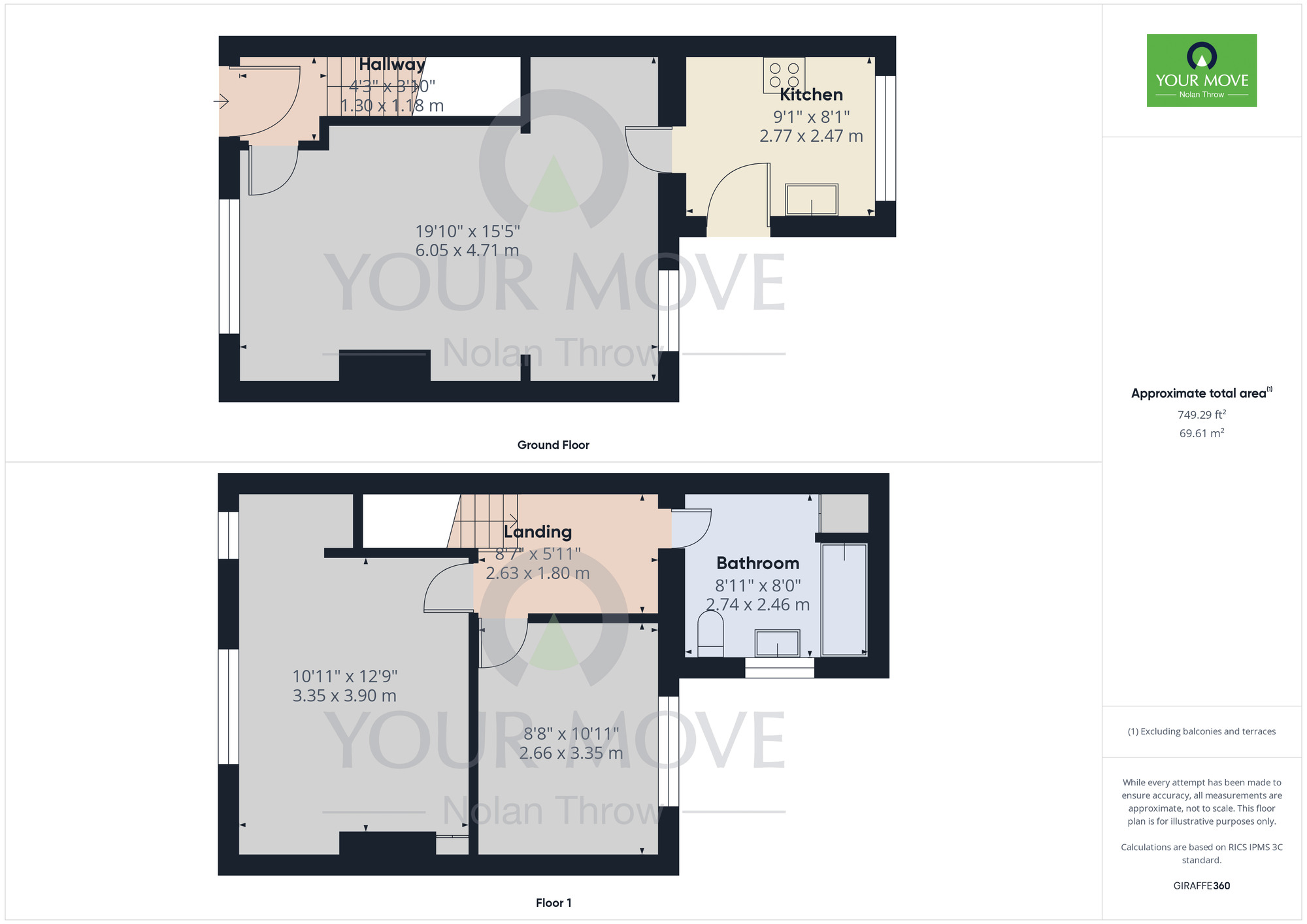 Floorplan of 2 bedroom Mid Terrace House to rent, Eastern Avenue North, Northampton, Northamptonshire, NN2