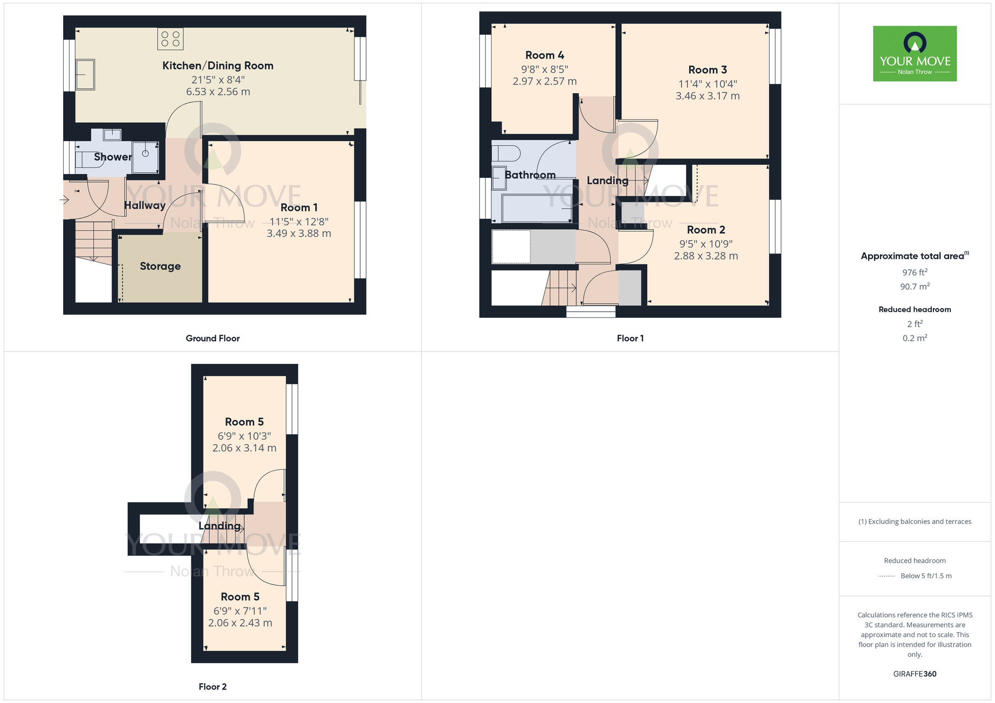 Floorplan of 5 bedroom End Terrace House for sale, Booth Meadow Court, Northampton, Northamptonshire, NN3