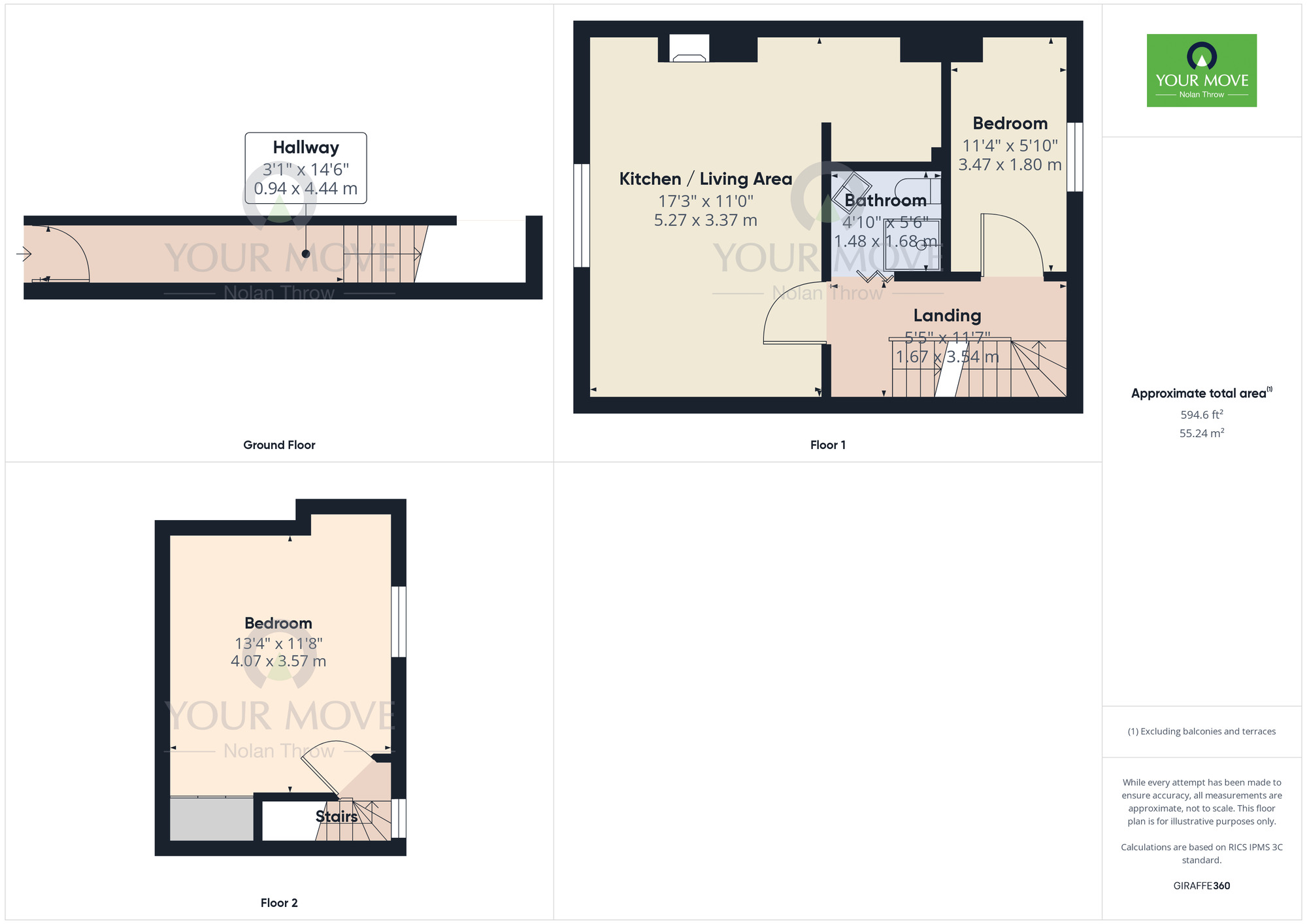 Floorplan of 2 bedroom Flat to rent, St. Michaels Road, Northampton, Northamptonshire, NN1