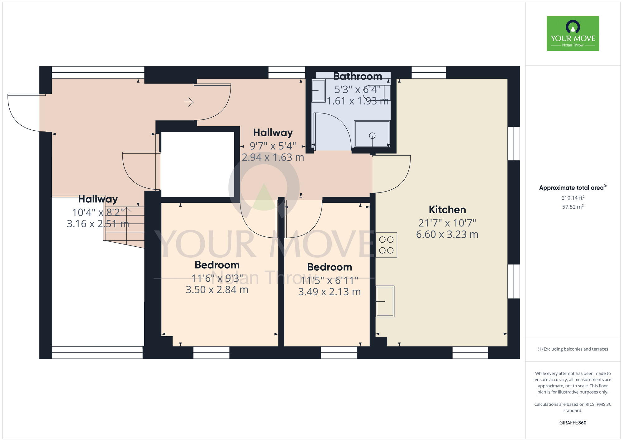 Floorplan of 2 bedroom  Flat to rent, Billing Road, Northampton, Northamptonshire, NN1