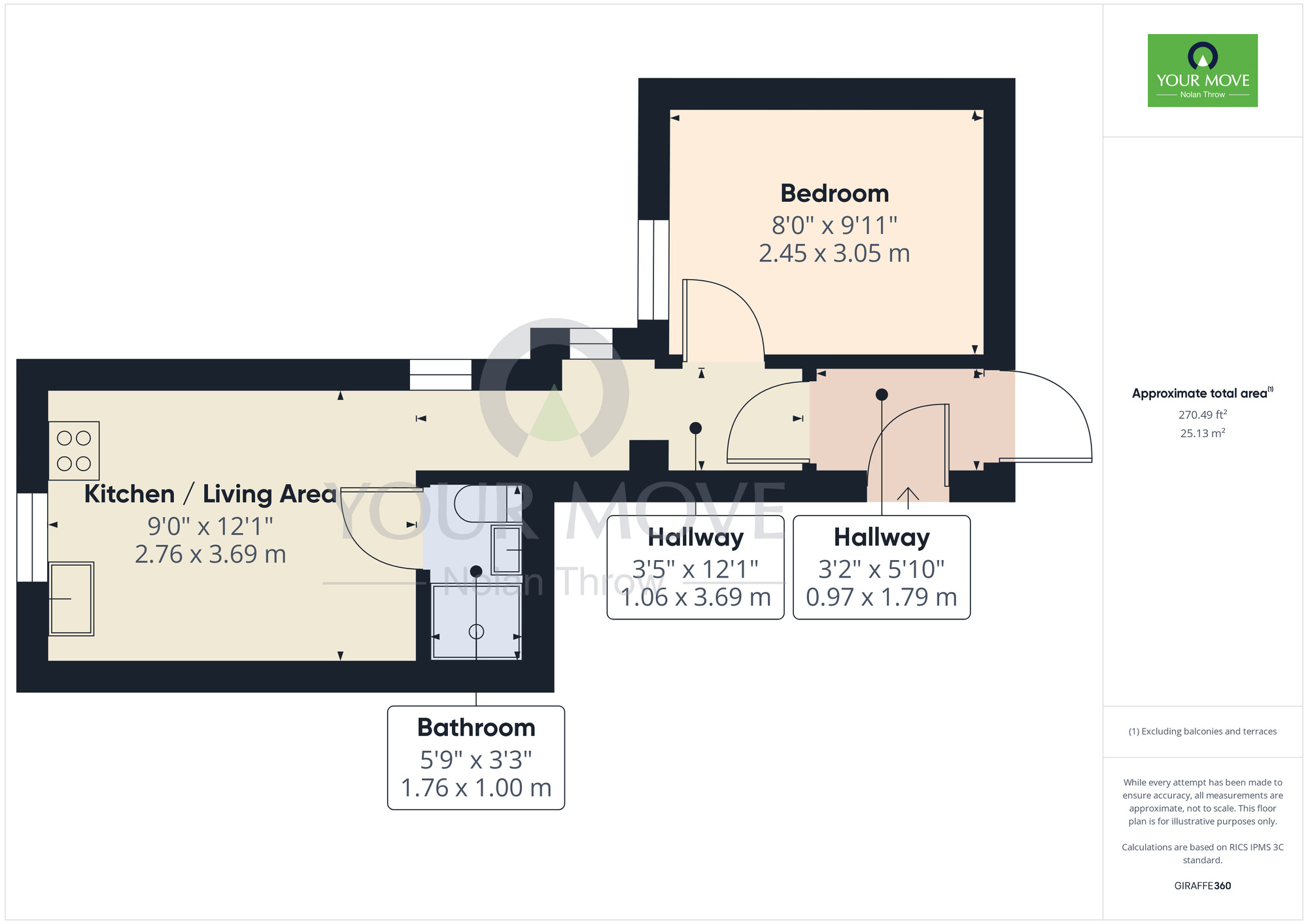 Floorplan of 1 bedroom Flat to rent, St. Pauls Road, Northampton, Northamptonshire, NN2