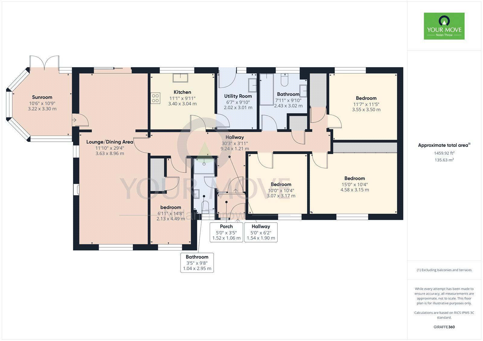 Floorplan of 4 bedroom Detached Bungalow for sale, Ashfield Avenue, Raunds, Northamptonshire, NN9