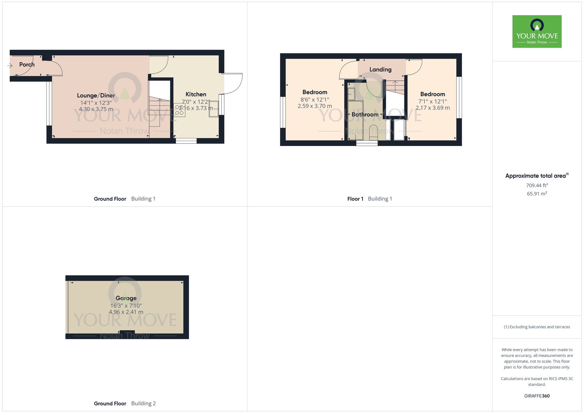 Floorplan of 2 bedroom Semi Detached House for sale, Oak Close, Hartwell, Northampton, NN7