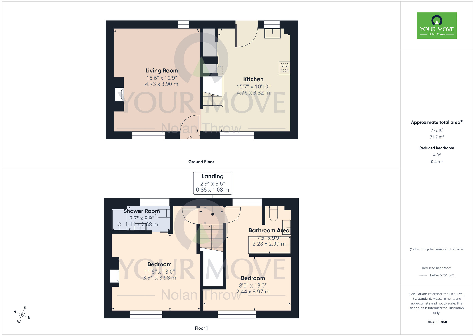 Floorplan of 2 bedroom Semi Detached House for sale, Garners Way, Harpole, Northamptonshire, NN7