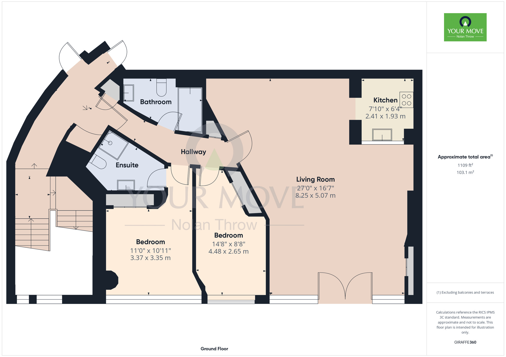 Floorplan of 2 bedroom  Flat for sale, Grove Road, Northampton, NN1