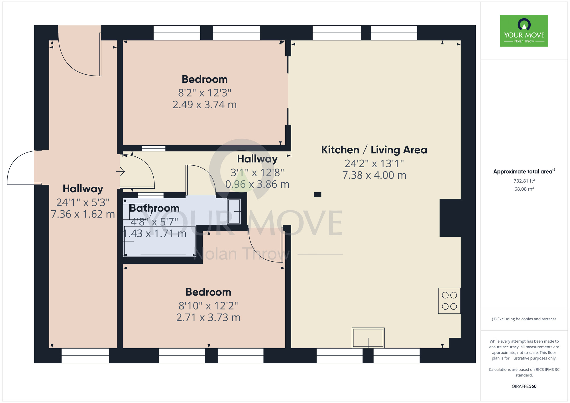 Floorplan of 2 bedroom Flat to rent, Overstone Road, Northampton, NN1