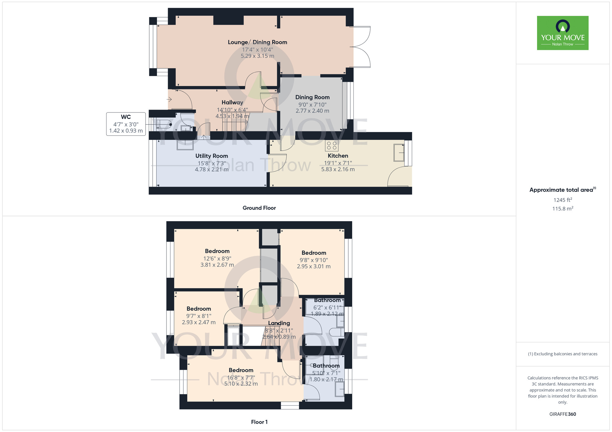 Floorplan of 4 bedroom Detached House for sale, Underbank Lane, Moulton, Northampton, NN3
