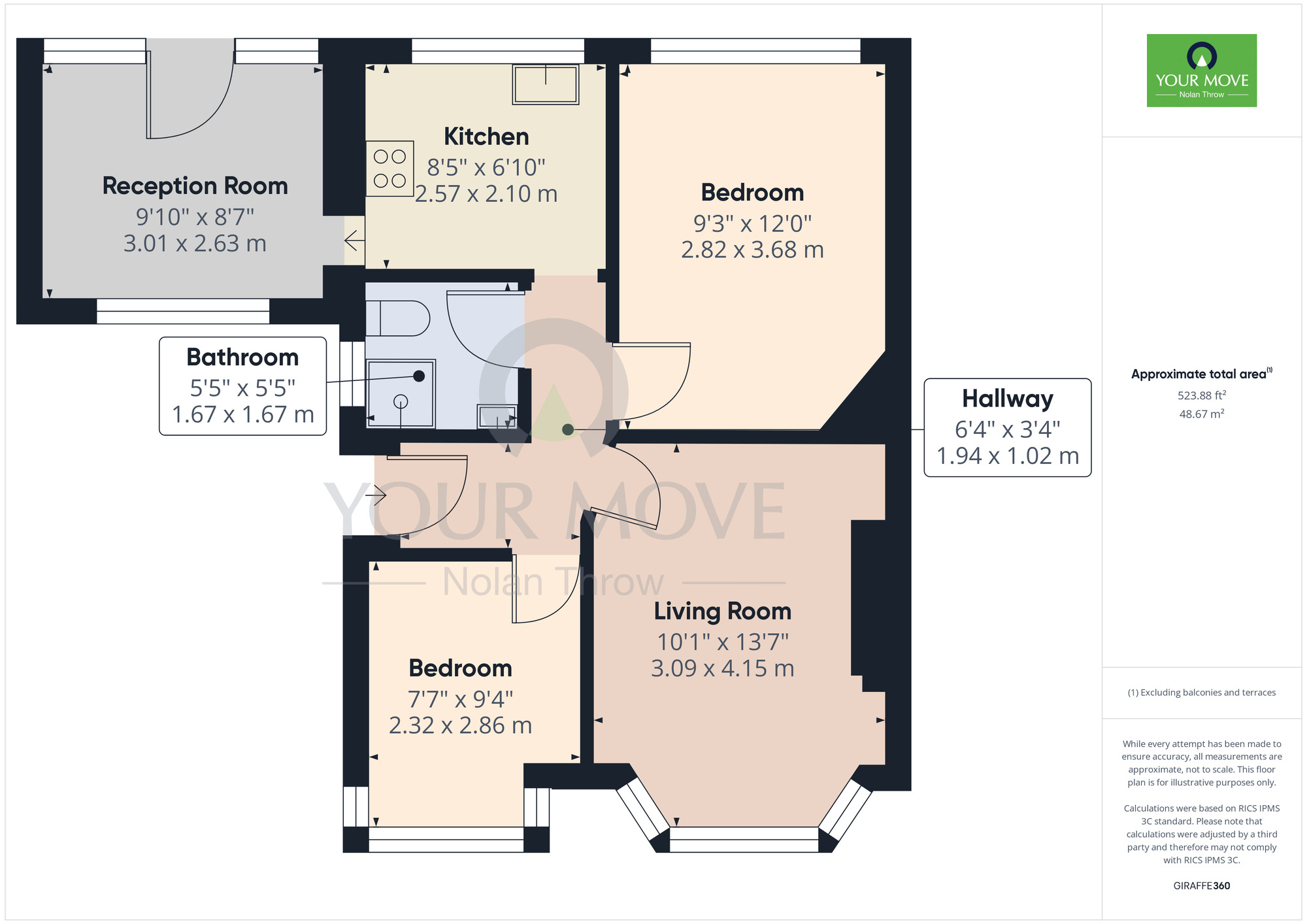 Floorplan of 2 bedroom Semi Detached Bungalow for sale, Fairway, Kingsthorpe Hollow, Northampton, NN2