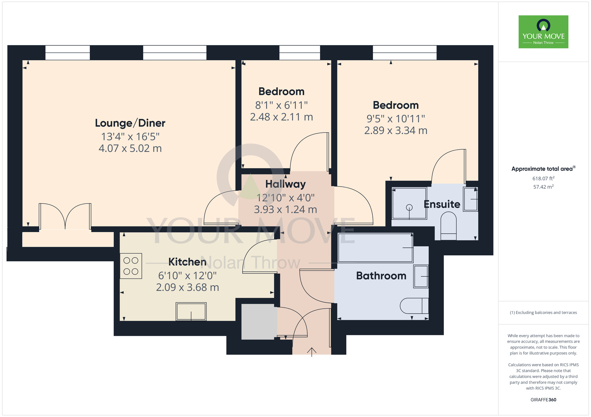 Floorplan of 2 bedroom  Flat for sale, West Cotton Close, Southbridge, Northampton, NN4