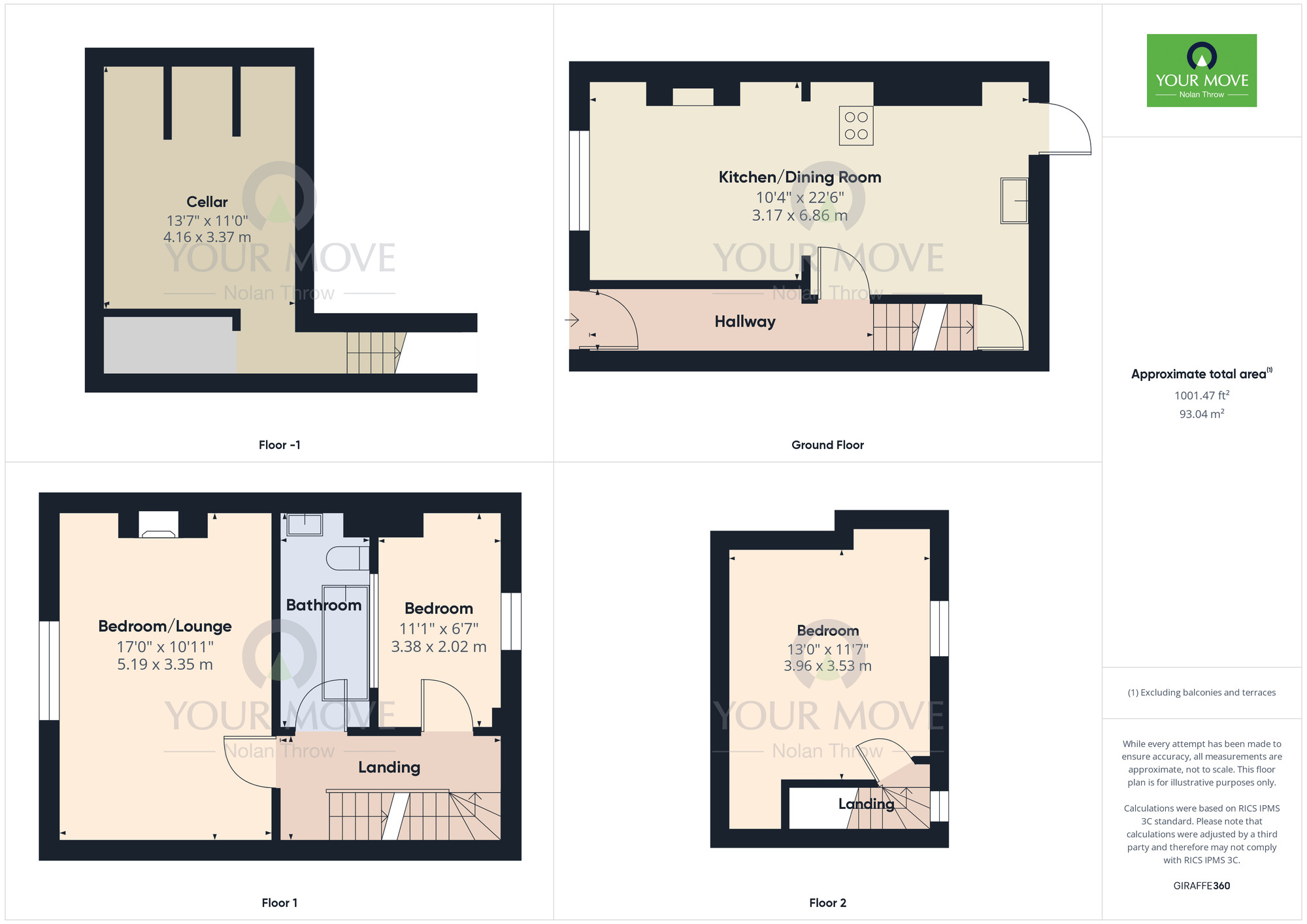 Floorplan of 3 bedroom Mid Terrace House for sale, St. Michaels Road, The Mounts, Northampton, NN1