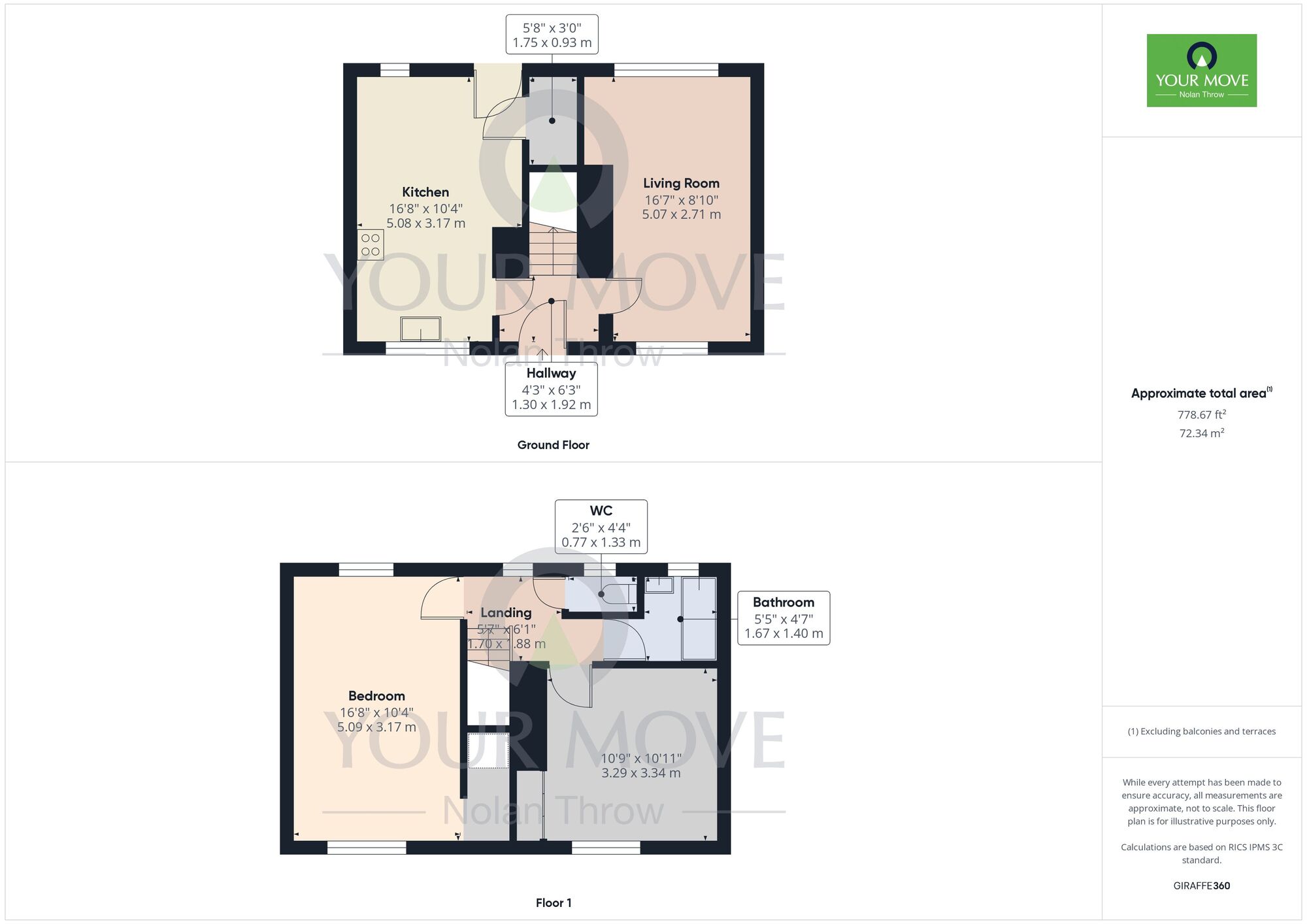 Floorplan of 2 bedroom Mid Terrace House for sale, Nene Walk, Kings Heath, Northampton, NN5