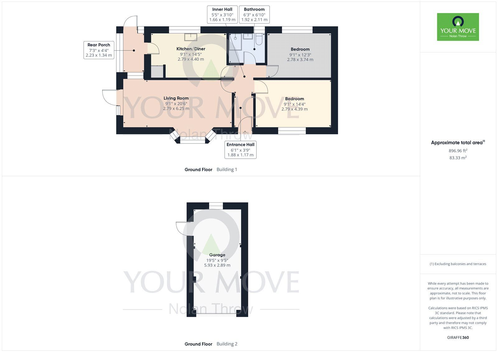 Floorplan of 2 bedroom Detached Bungalow for sale, Broadgate, Great Easton, Leicestershire, LE16