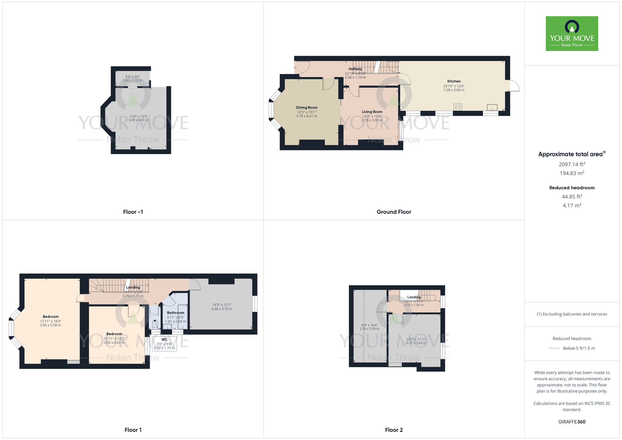 Floorplan of 5 bedroom Mid Terrace House for sale, Bostock Avenue, Abington,, Northampton, Northamptonshire, NN1