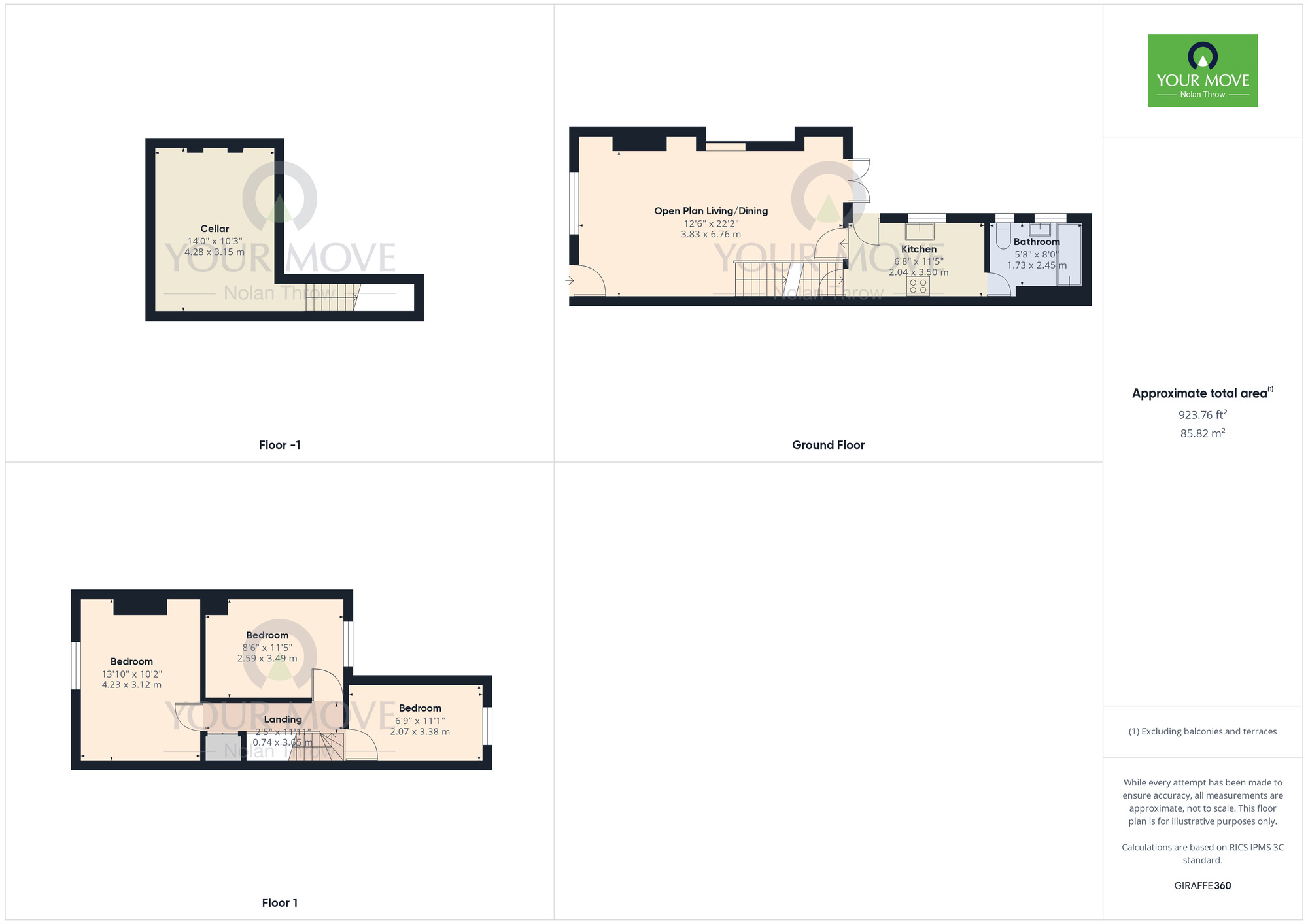 Floorplan of 3 bedroom Mid Terrace House for sale, Alcombe Road, The Mounts, Northampton, NN1