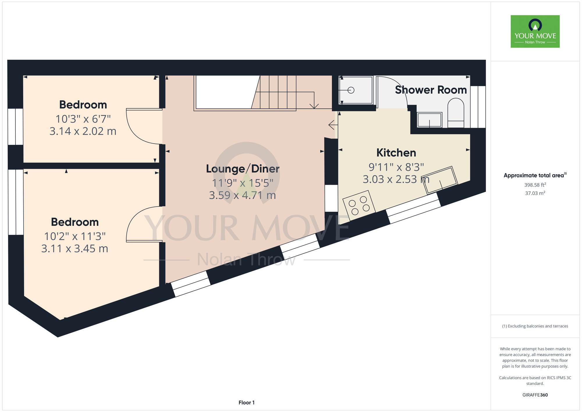 Floorplan of 2 bedroom  Flat to rent, Northcote Street, Semilong, Northampton, NN2