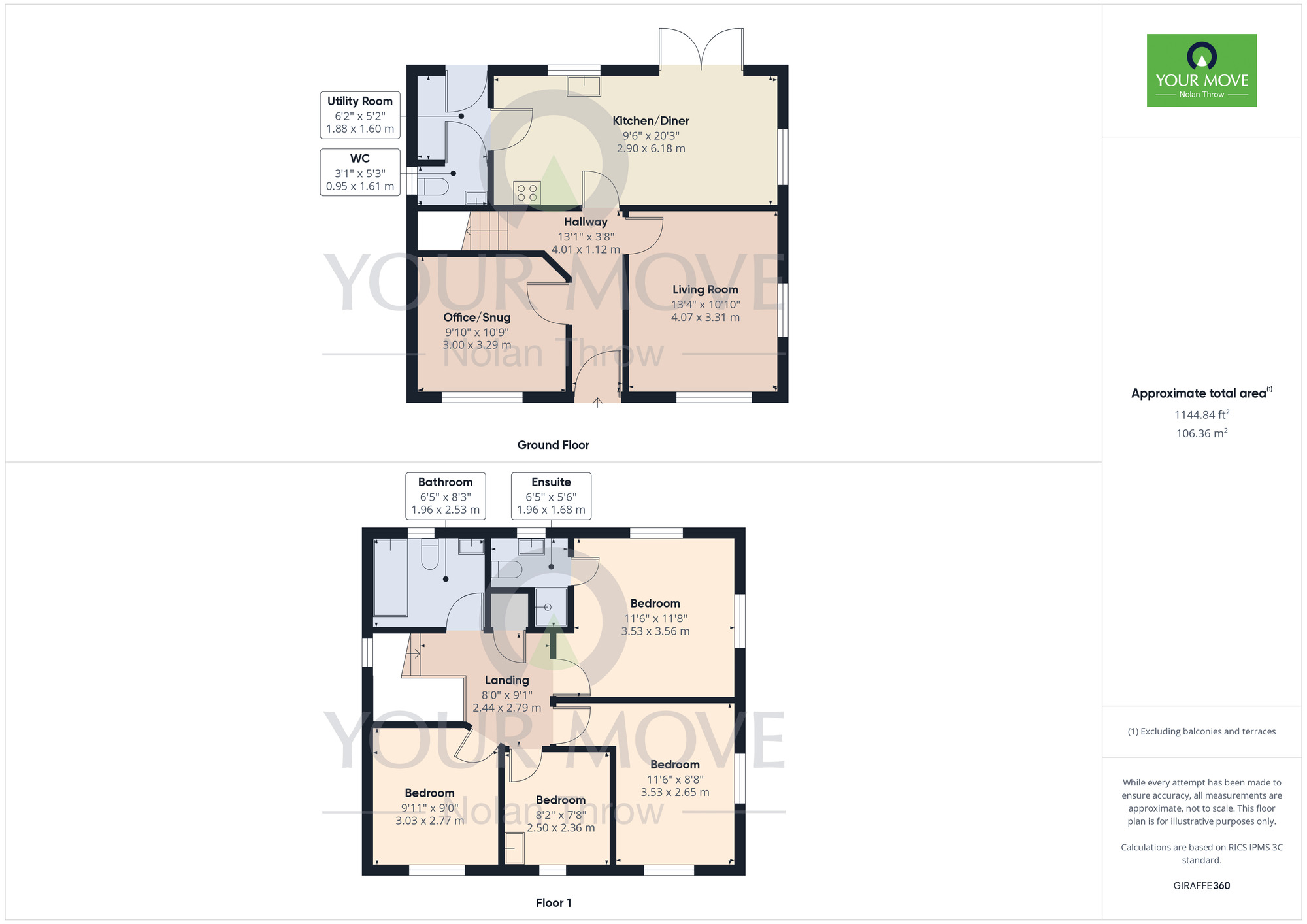 Floorplan of 4 bedroom Detached House for sale, Willow Way, Raunds, Northamptonshire, NN9