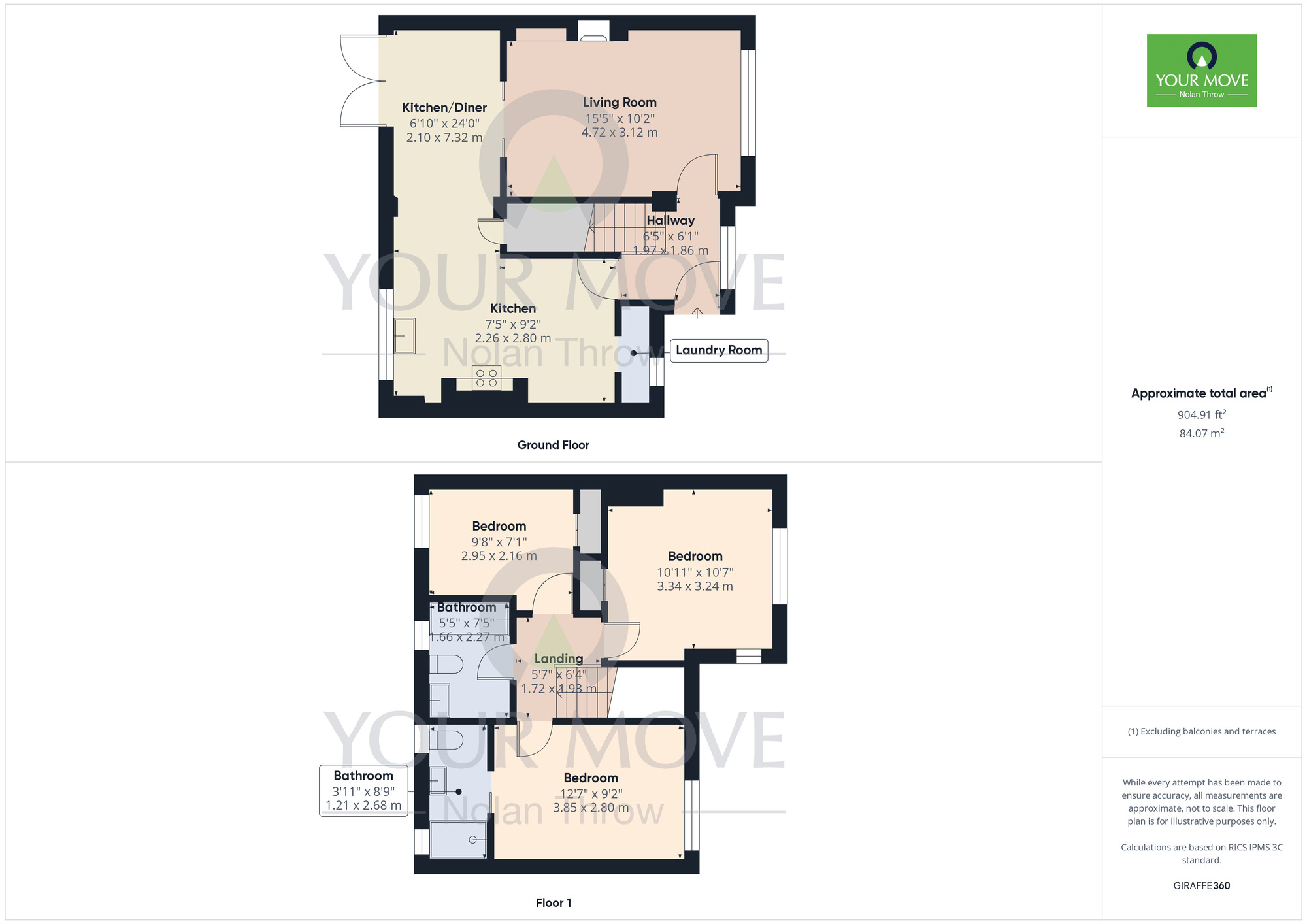 Floorplan of 3 bedroom Mid Terrace House for sale, Church End, Potterspury, West Northamptonshire, NN12