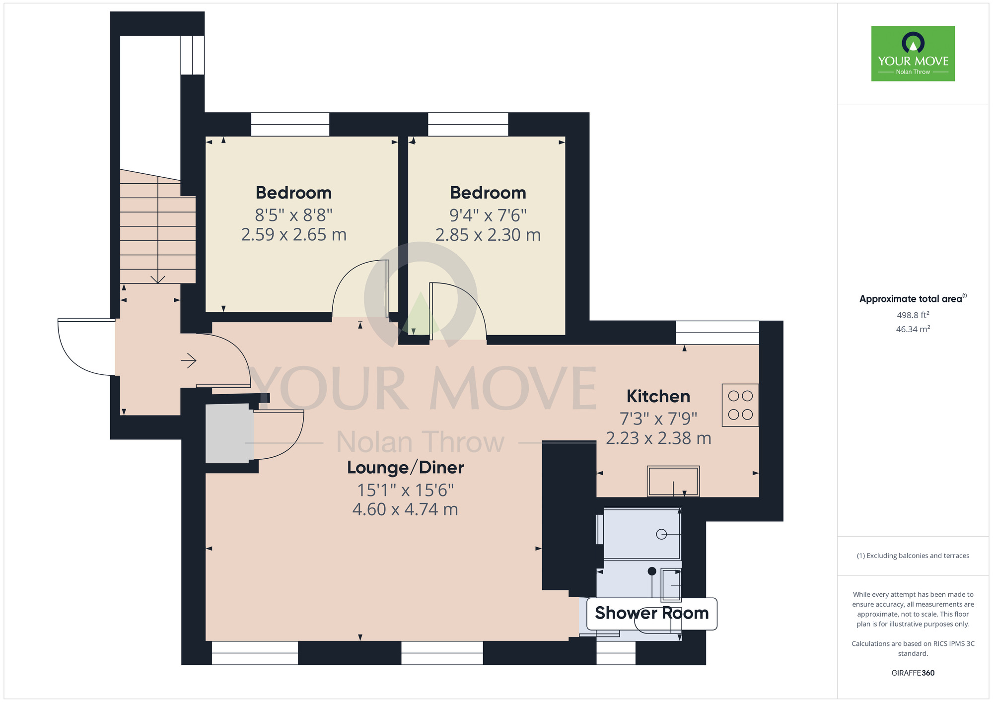 Floorplan of 2 bedroom  Flat for sale, Oak Street, Northampton, NN1
