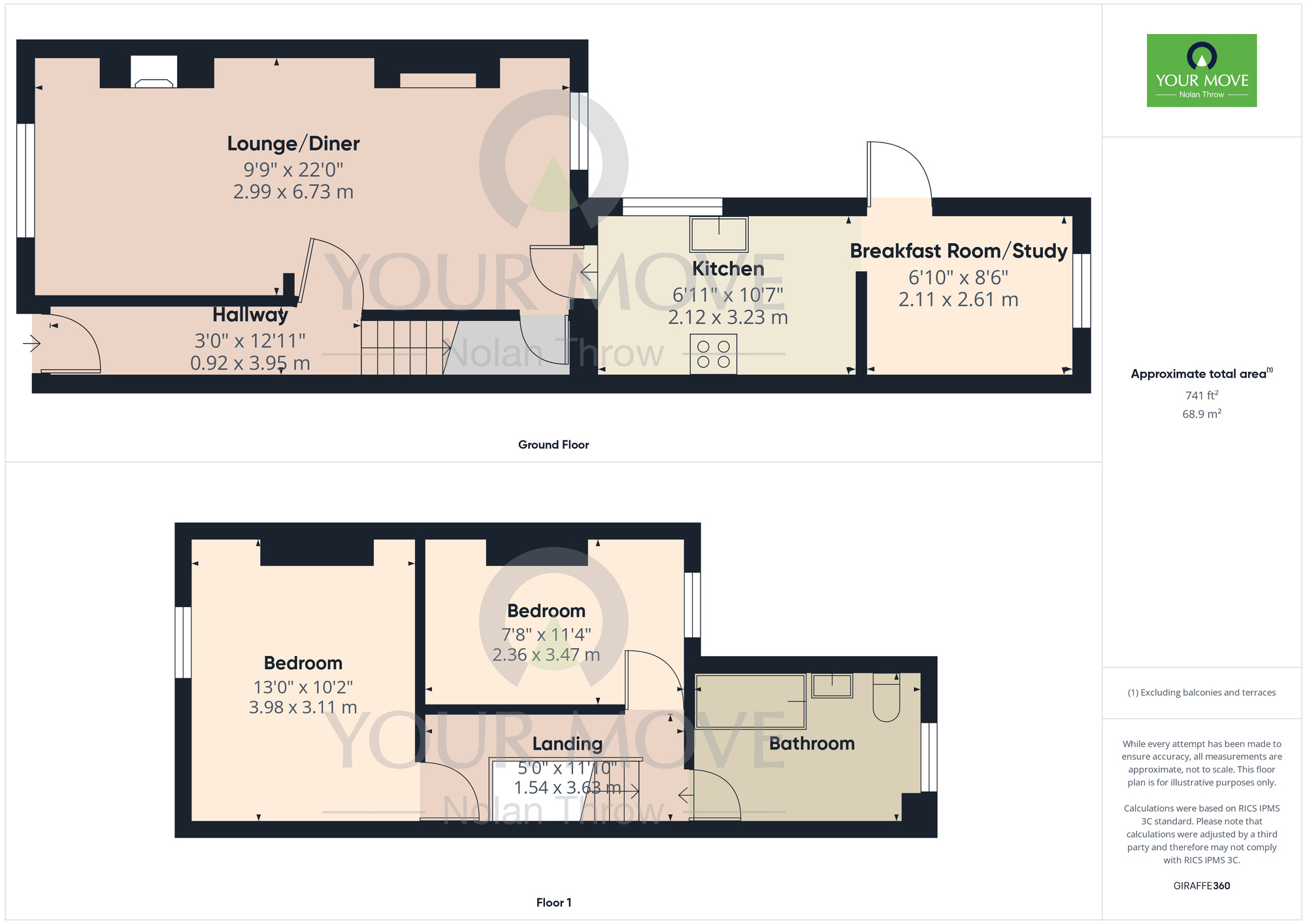 Floorplan of 2 bedroom Mid Terrace House to rent, Stanley Street, Semilong, Northampton, NN2