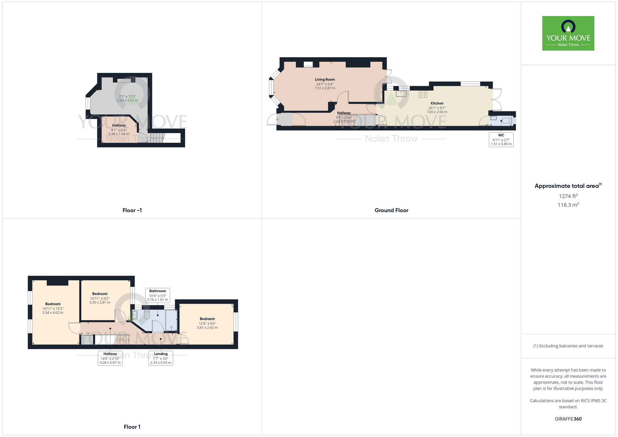 Floorplan of 3 bedroom Mid Terrace House for sale, Edinburgh Road, Queens Park, Northampton, NN2
