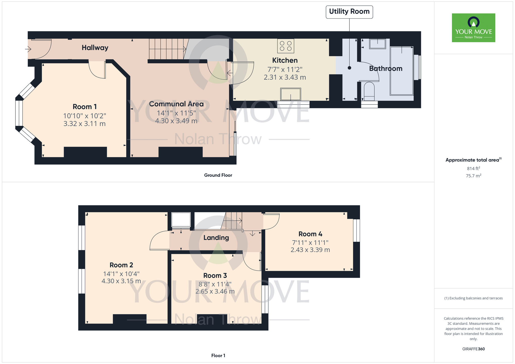 Floorplan of 4 bedroom Mid Terrace House for sale, Euston Road, Far Cotton, Northampton, NN4