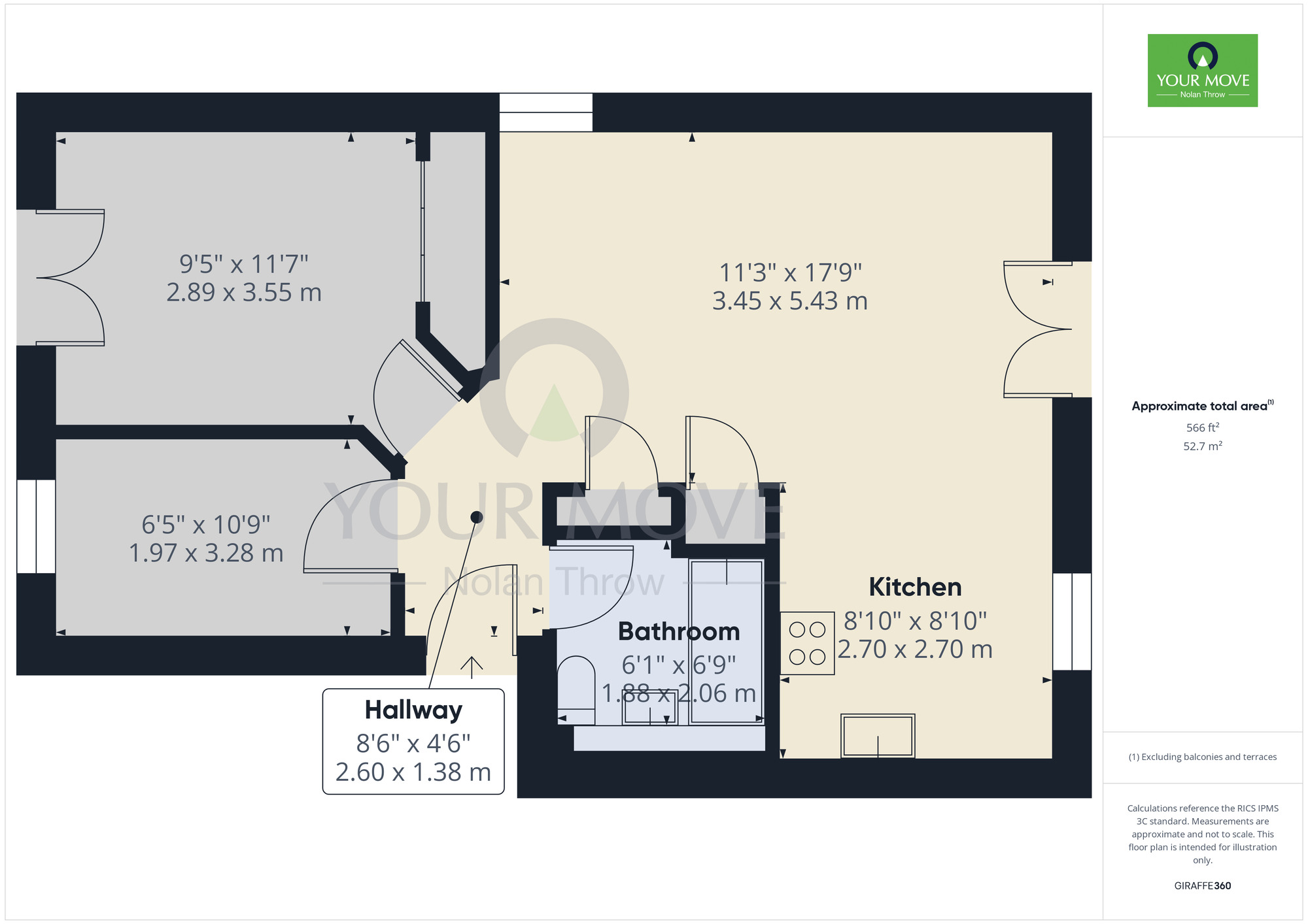 Floorplan of 2 bedroom  Flat for sale, Johnson Court, Southbridge, Northampton, NN4
