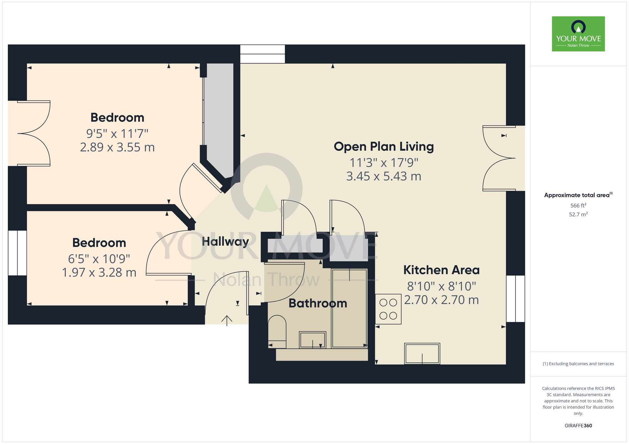 Floorplan of 2 bedroom  Flat for sale, Johnson Court, Southbridge, Northampton, NN4