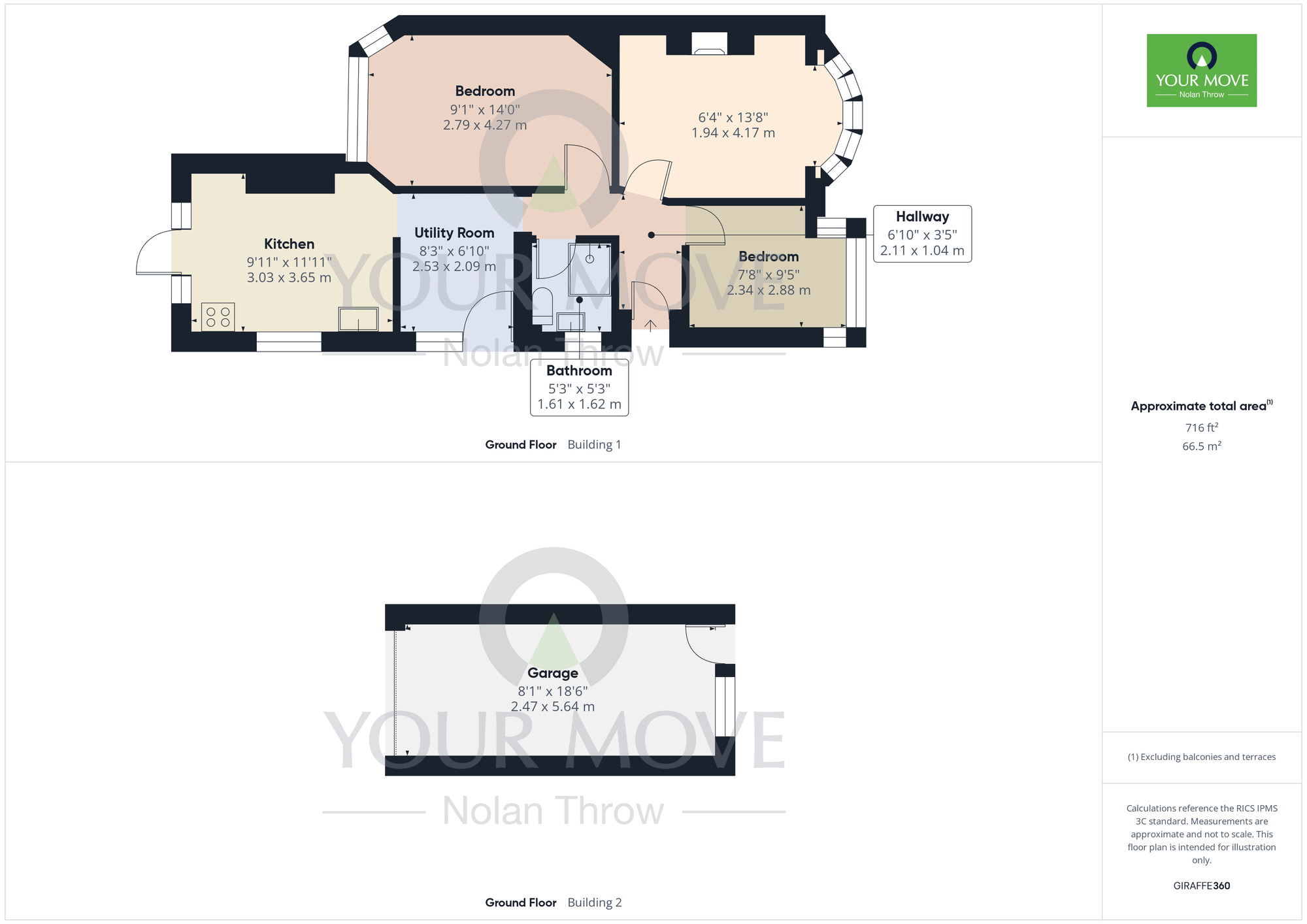 Floorplan of 2 bedroom Semi Detached Bungalow for sale, Masefield Way, Kingsley, Northampton, NN2