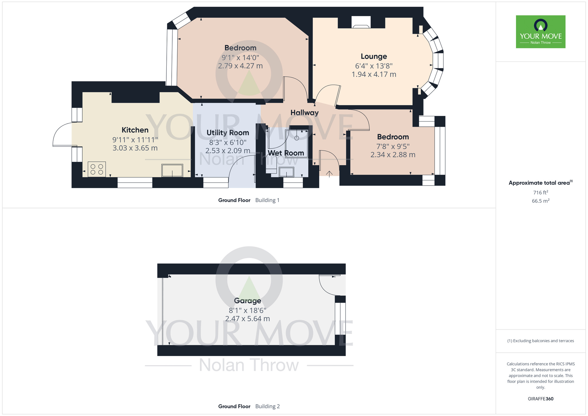 Floorplan of 2 bedroom Semi Detached Bungalow for sale, Masefield Way, Kingsley, Northampton, NN2