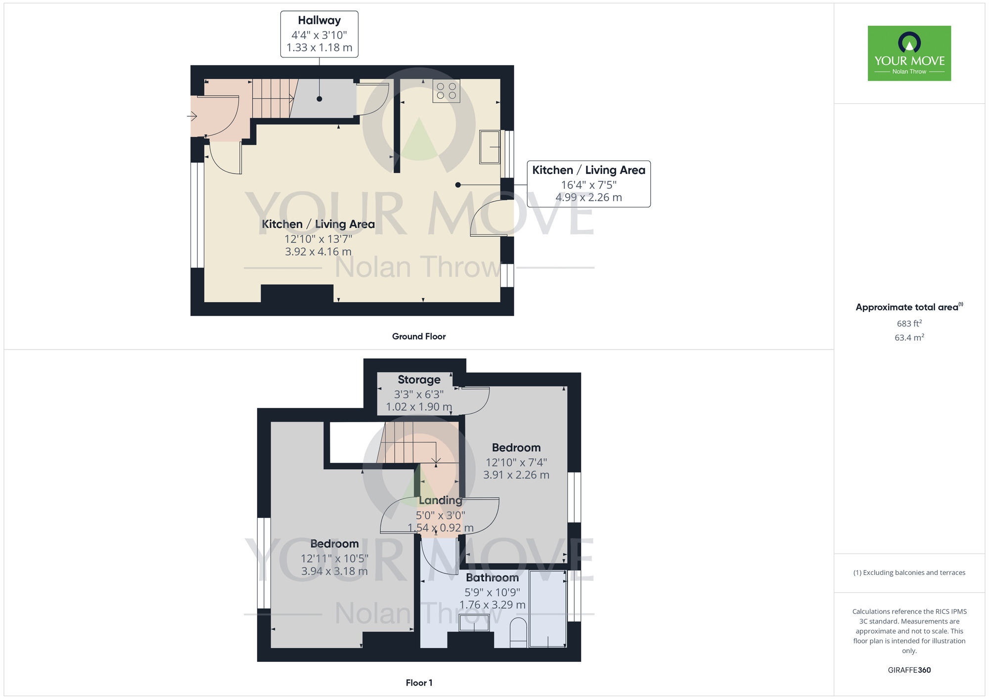 Floorplan of 2 bedroom Mid Terrace House to rent, Birchfield Road, Wellingborough, Northamptonshire, NN8