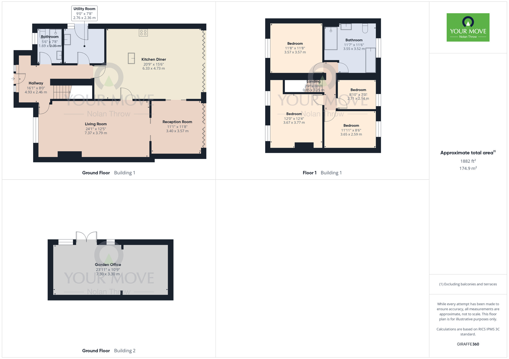 Floorplan of 4 bedroom Semi Detached House for sale, The Grove, Moulton, Northamptonshire, NN3