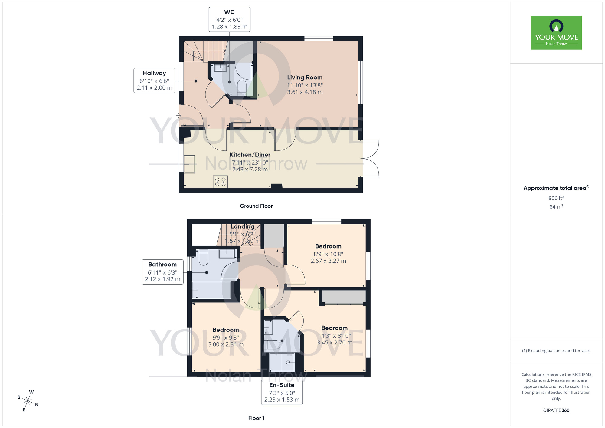 Floorplan of 3 bedroom Detached House for sale, Prestbury Road, Duston, Northamptonshire, NN5